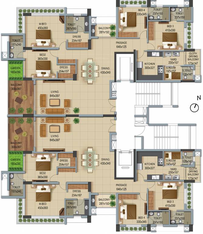  epic A And B Cluster Plan from 4th to 17th Floor