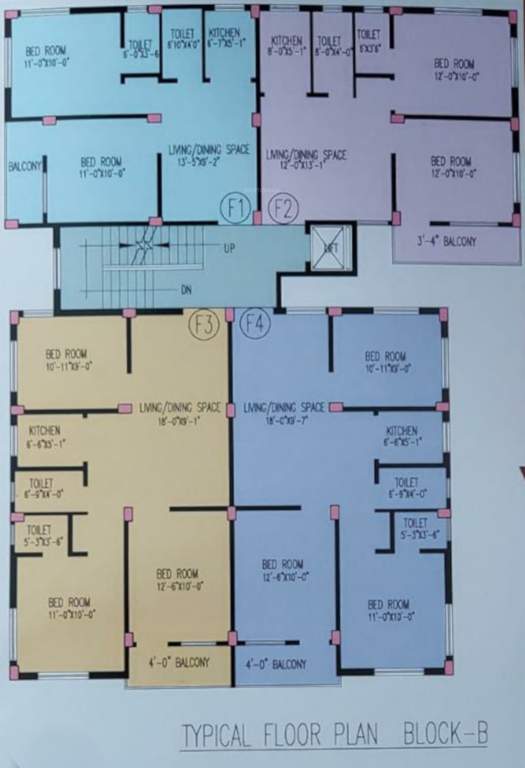  apanjan enclave Block B Cluster Plan from 1st to 4th Floor