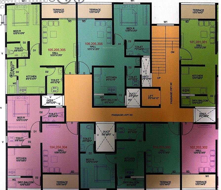  apartment Cluster Plan