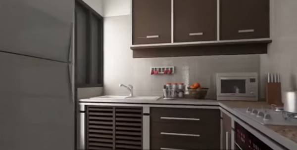 Kitchen central-courtyard-garden Kitchen