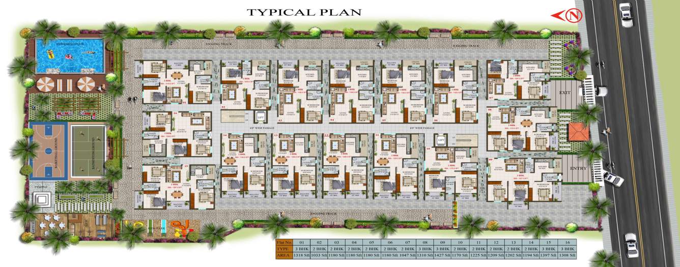  bhoomika sunrise Bhoomika Sunrise Cluster Plan from 1st to 4th Floor