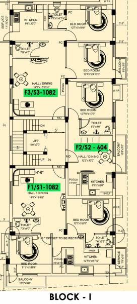  rain-drops Block 1 Cluster Plan From 1st To 2nd Floor