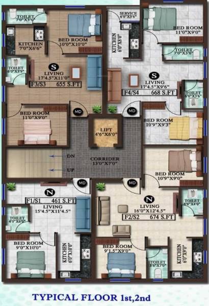  vinayaga Vinayaga Cluster Plan for typical Floor