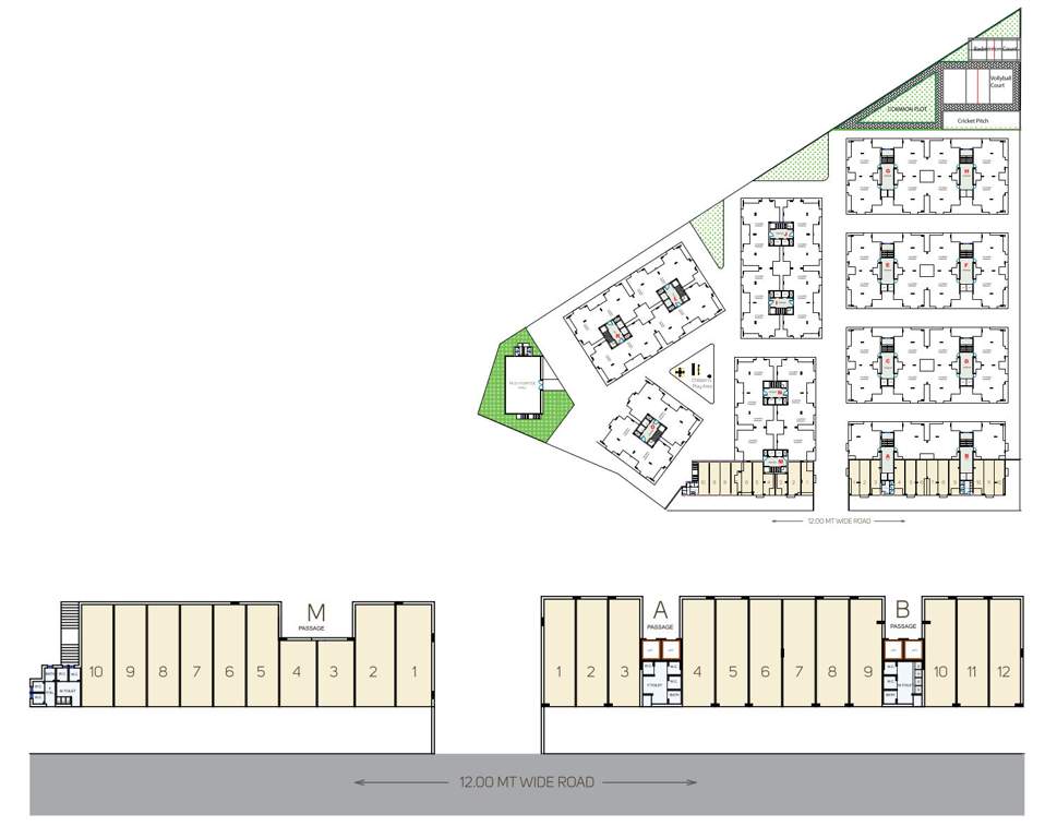 krushna heights Block A, B, C, D, E, F, G, H, I, J, K, L, M, N And O Cluster Plan For Ground Floor