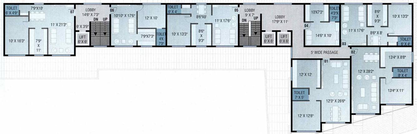 heights Block A+B Cluster Plan From 1st to 4th Floor