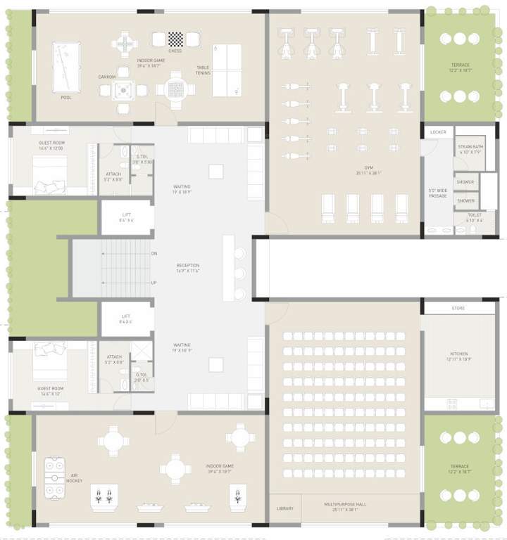 the one up Cluster Plan For 1st Floor