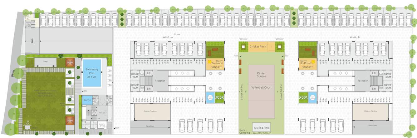 the one up Cluster Plan For Ground Floor
