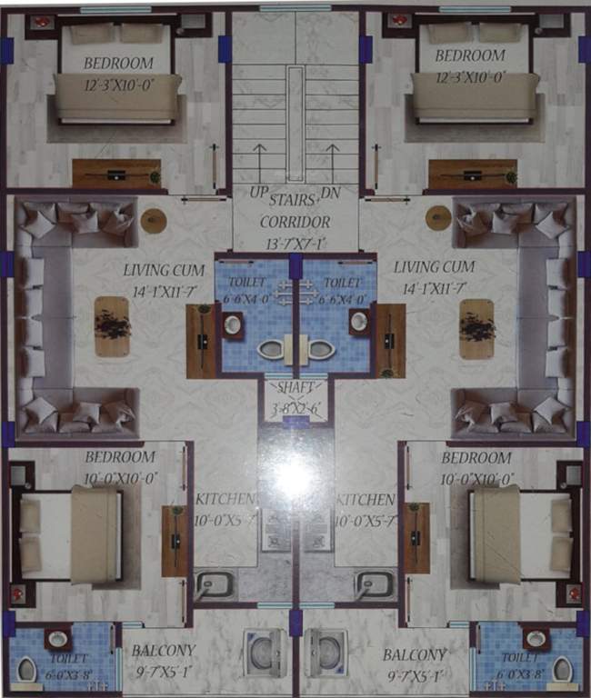  affordable homes 2 Guru Ji Affordable Homes 2 Cluster Plan from 1st to 4th Floor