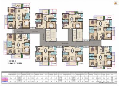  heights Block I Cluster Plan from 1st to 10th Typical Floor
