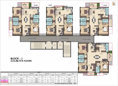  heights Block J Cluster Plan from 1st to 10th Typical Floor