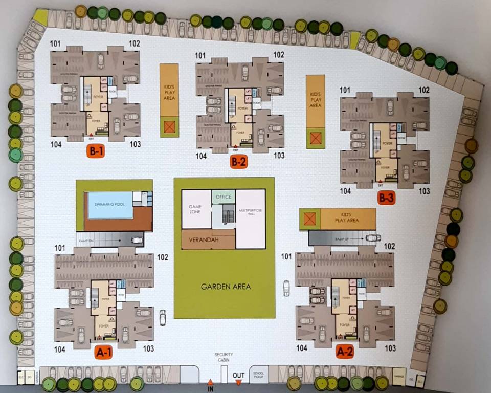  nova Block A1, A2, B1, B2 And B3 Cluster Plan For Ground Floor