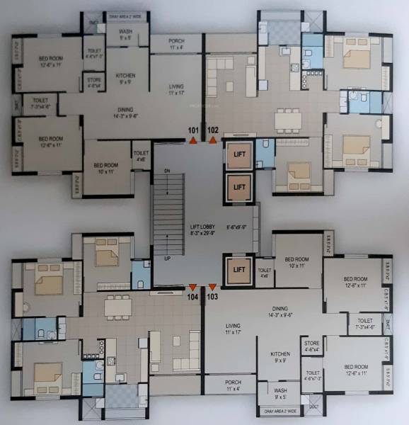 Block B1, B2 And B3 Typical Cluster Plan From 1st to 14th Floor nova Block B1, B2 And B3 Typical Cluster Plan From 1st to 14th Floor