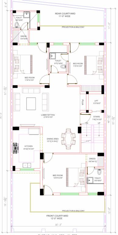floor 7 Punit Floor 7 Cluster Plan from 1st to 4th Floor