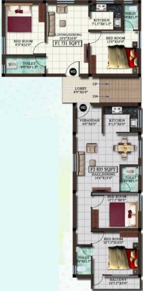  vishnu Vishnu Cluster Plan for 1st Floor