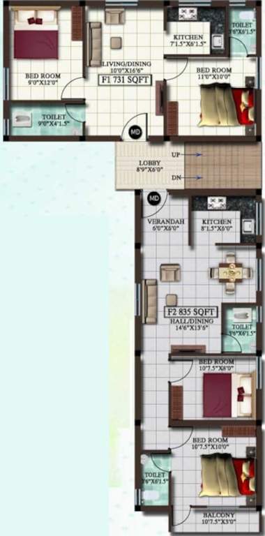  vishnu Vishnu Cluster Plan for 1st Floor
