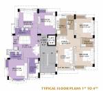  srishti Noble Srishti Cluster Plan from 1st to 4th Typical Floor