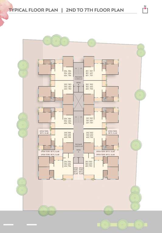  pushpam resicom Pushpam Resicom Block A B Cluster Plan from 2nd to 7th Typical Floor