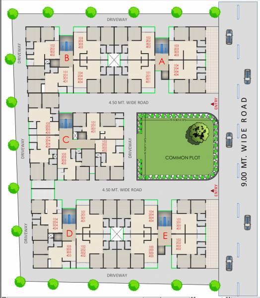  maulin-residency Block A+B+C+D+E Cluster Plan