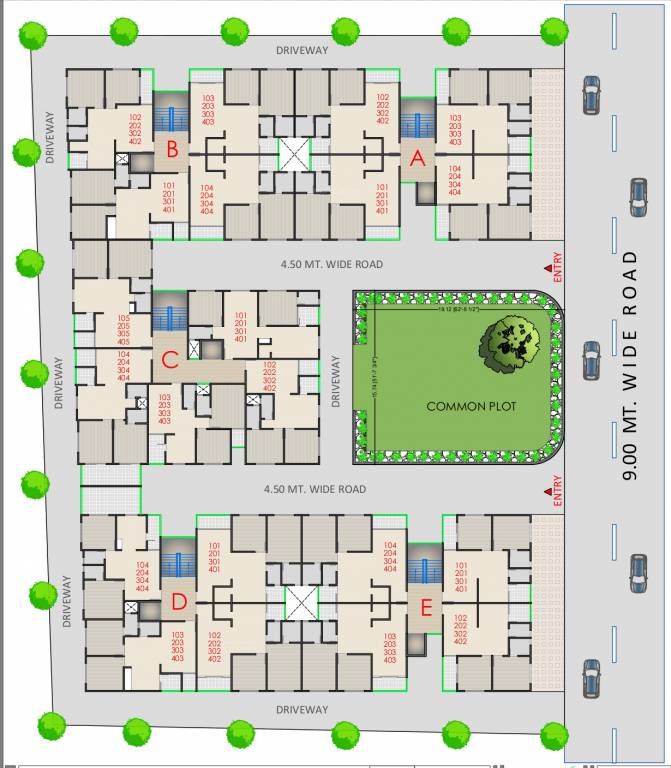  maulin residency Block A+B+C+D+E Cluster Plan