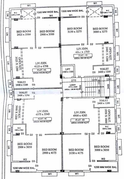  town-high Cluster Plan for 3rd Floor