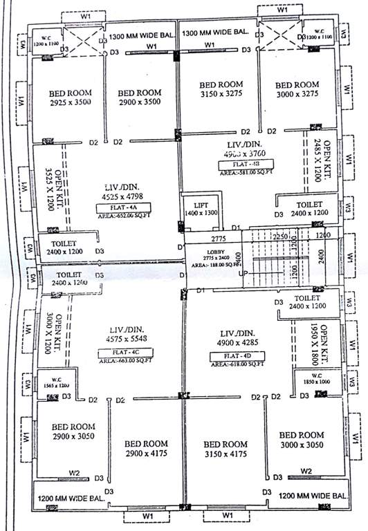  town high Cluster Plan for 3rd Floor
