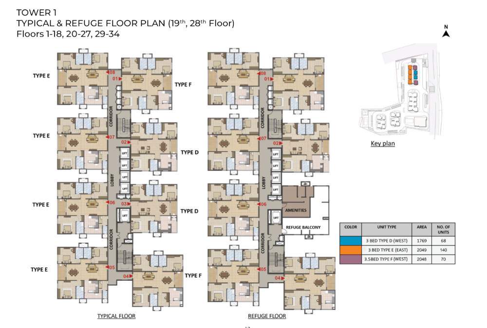  tranquil Tower 1 Typical Cluster Plan