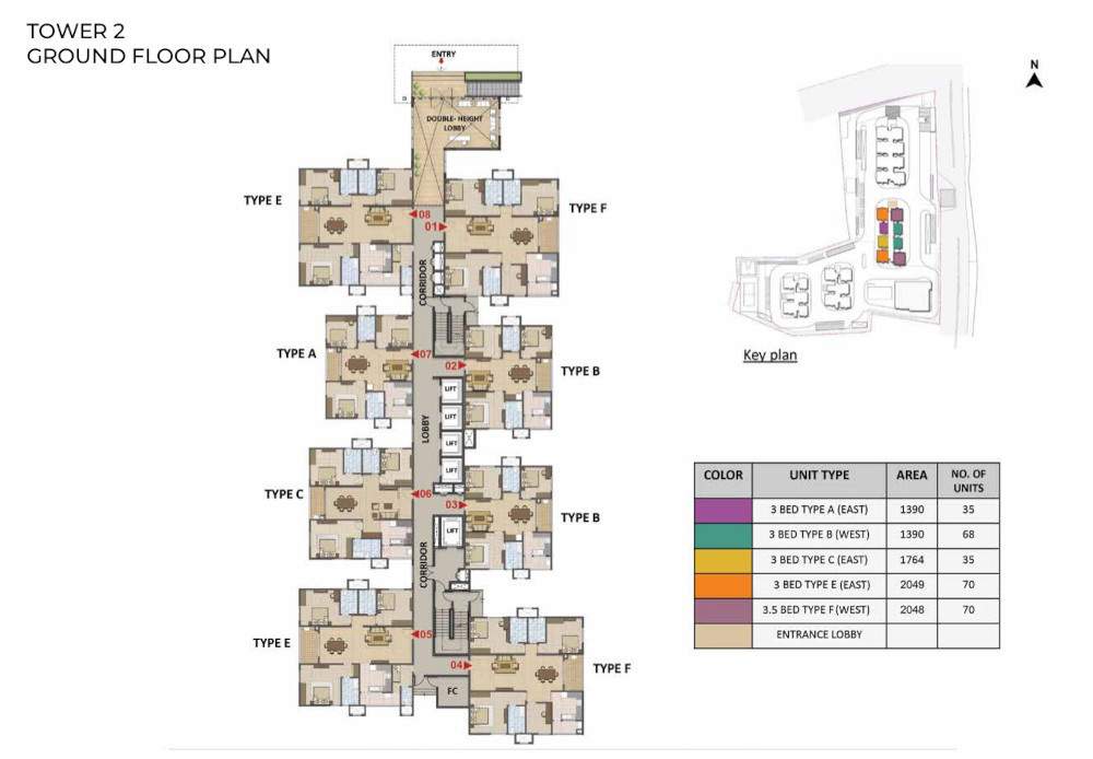  tranquil Tower 2 Cluster Plan for ground Floor