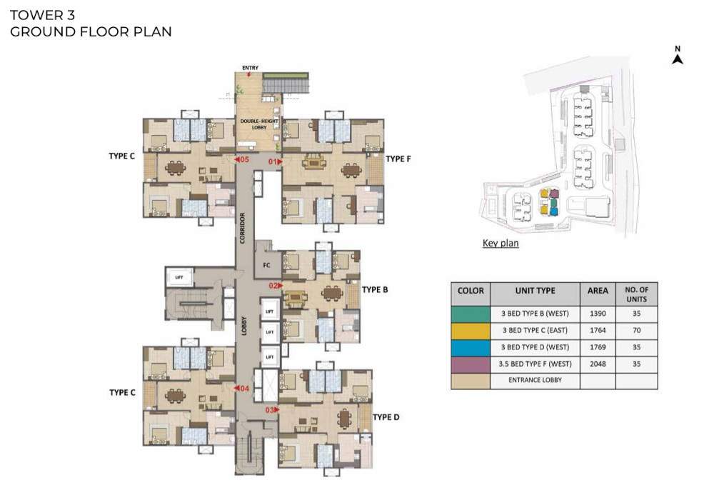  tranquil Tower 3 Cluster Plan for ground Floor