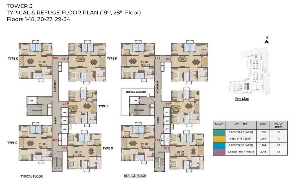  tranquil Tower 3 Typical Cluster Plan