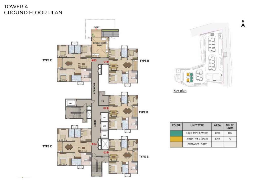  tranquil Tower 4 Cluster Plan for ground Floor