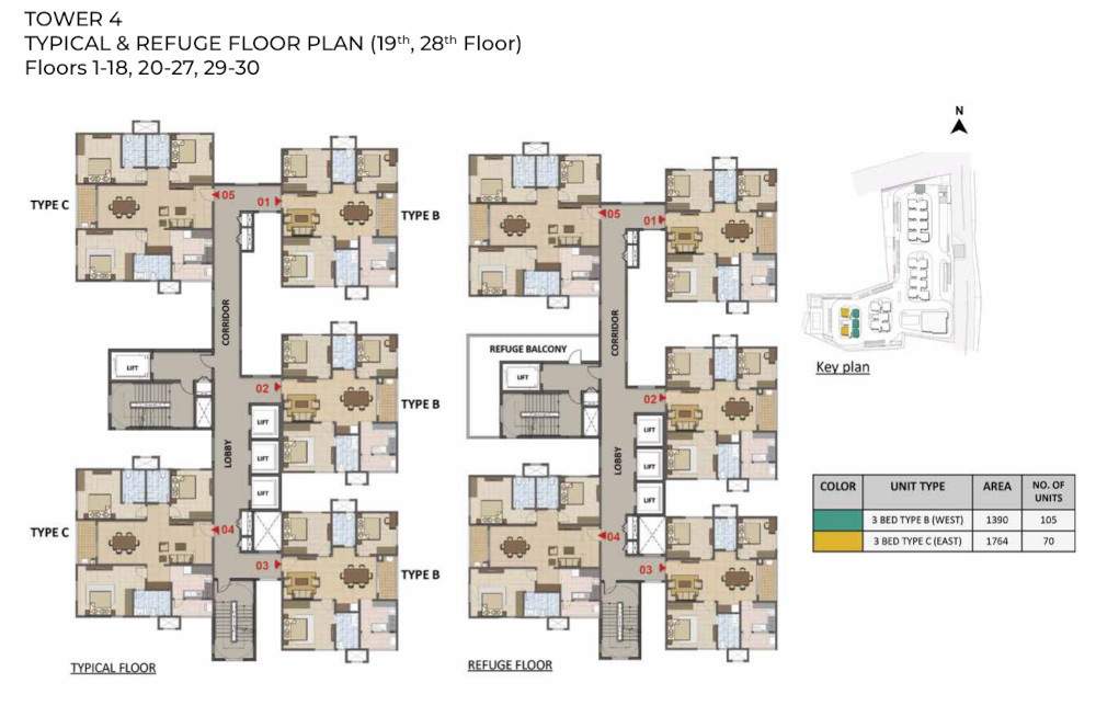  tranquil Tower 4 Typical Cluster Plan