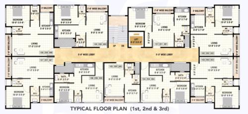  avenue Shree Ram Avenue Cluster Plan from 1st to 3rd Floor