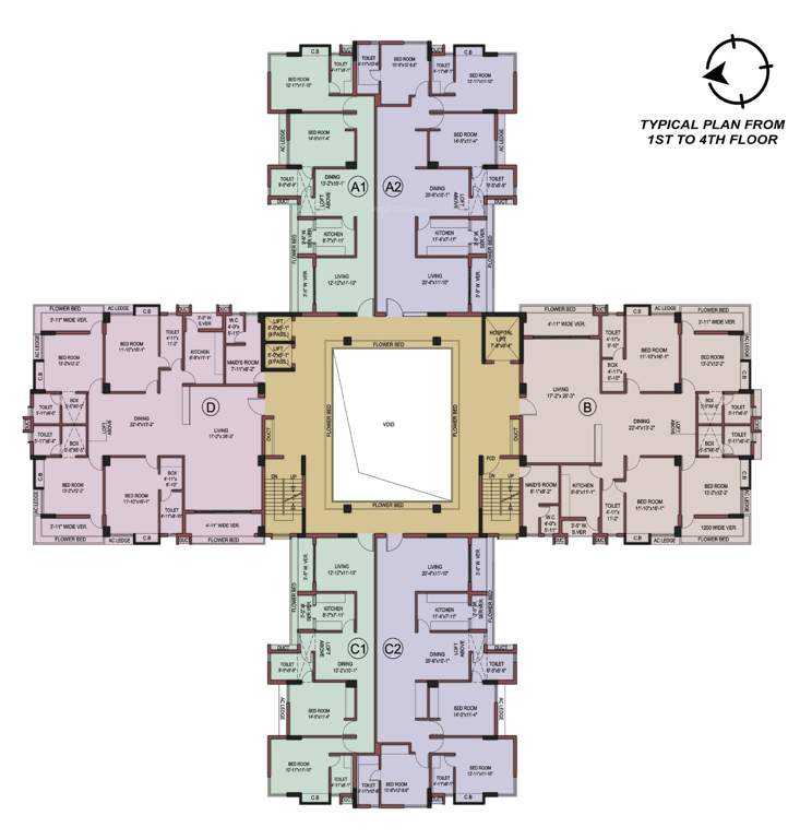  navprantik Cluster Plan from 1st to 4th Floor