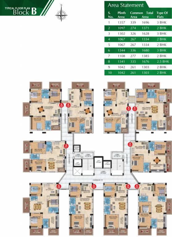  cadillac Block B Typical Cluster Plan