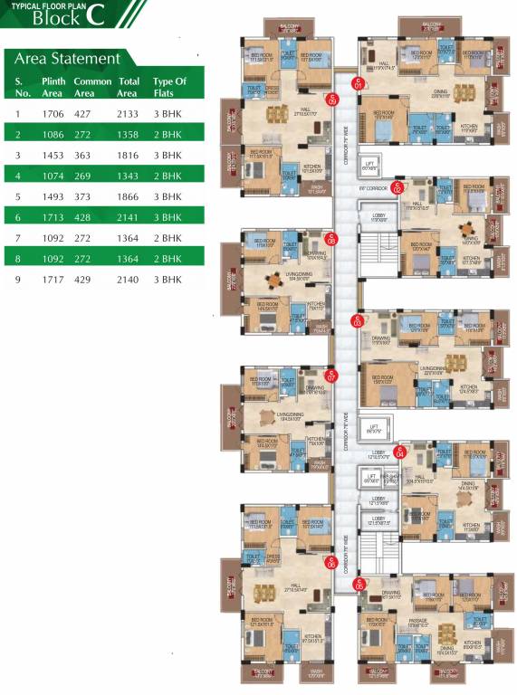  cadillac Block C Typical Cluster Plan