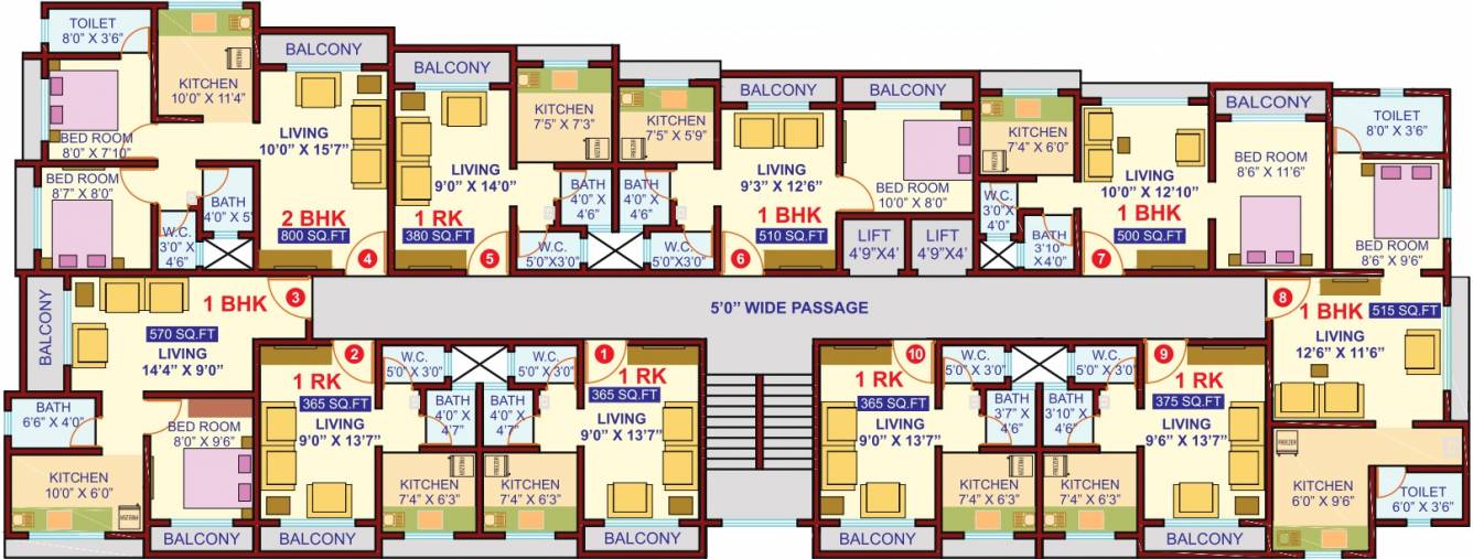 heights Mangal Murti Heights Typical Cluster Plan