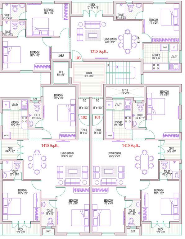  melody Melody Cluster Plan From 1st To 4th Floor