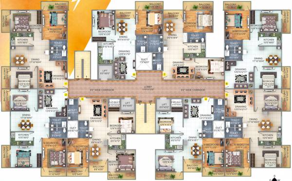 A And C Cluster Plan from 1st to 7th Floor singh-villa A And C Cluster Plan from 1st to 7th Floor