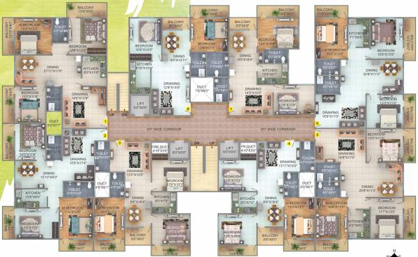 B Cluster Plan from 1st to 7th Floor singh-villa B Cluster Plan from 1st to 7th Floor