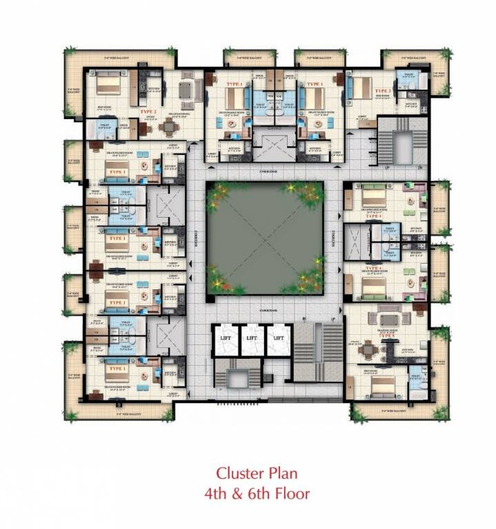 suites Suites Cluster Plan from 4th to 6th Floor