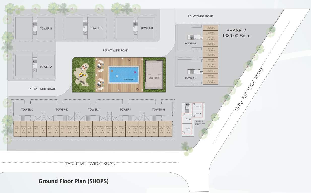  mahima resicom Tower A Cluster Plan For Ground Floor