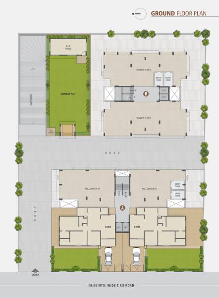  aaryavrund-2 Block A B Cluster Plan For Ground Floor