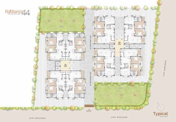  radiance-44 Block A & B Cluster Plan For Typical Floor