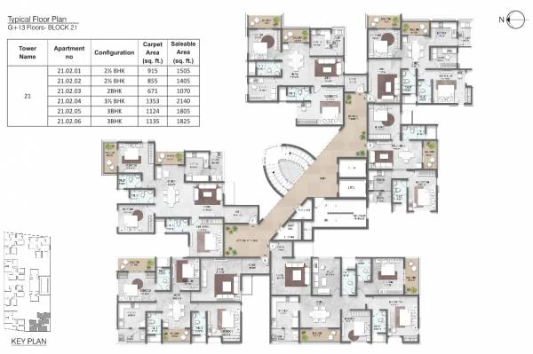 Block 21 Cluster Plan for Typical Floor park-63-phase-2a Block 21 Cluster Plan for Typical Floor
