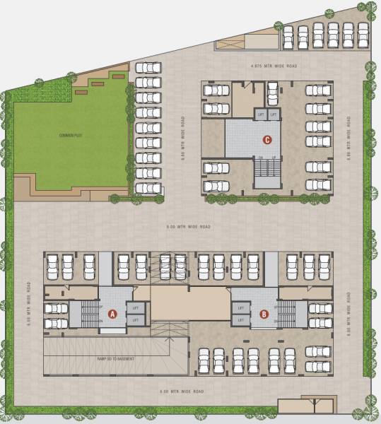  shikhar-30 Block A, B And C Cluster Plan For Ground Floor