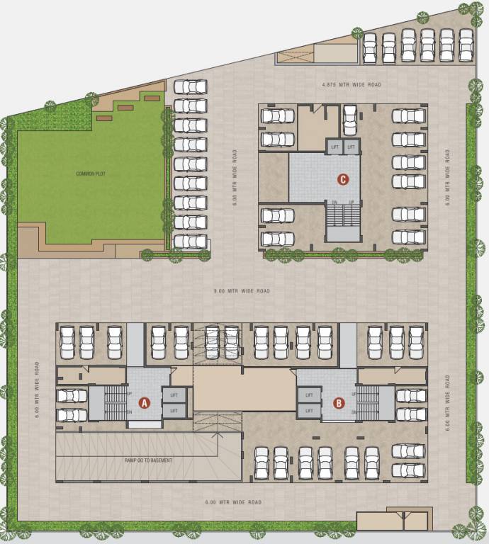 shikhar 30 Block A, B And C Cluster Plan For Ground Floor