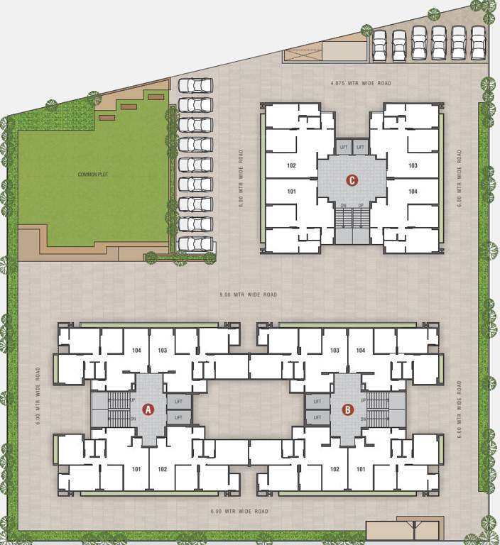  shikhar 30 Block A, B And C Typical Cluster Plan From 1st To 10th Floor