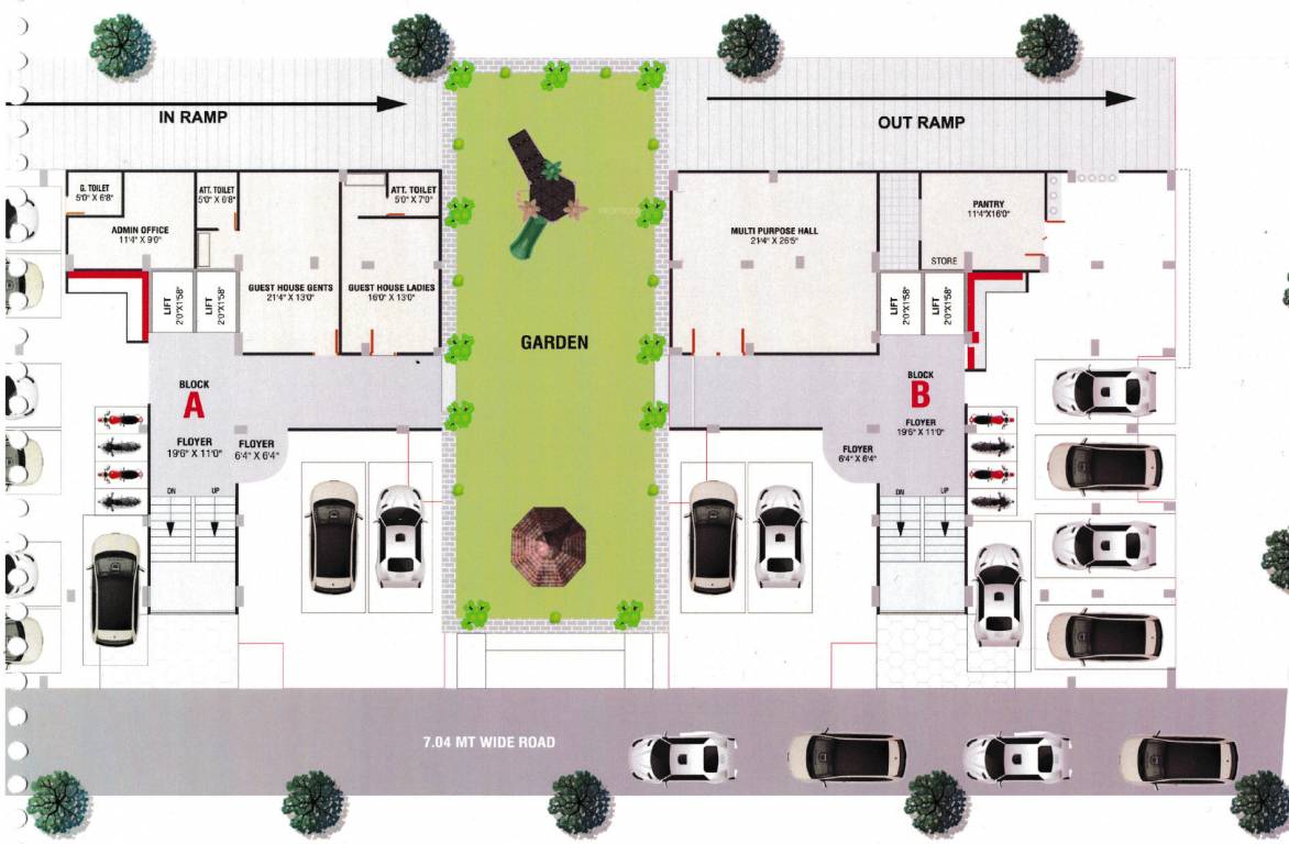 vrundavan hills A And B Cluster Plan for ground Floor