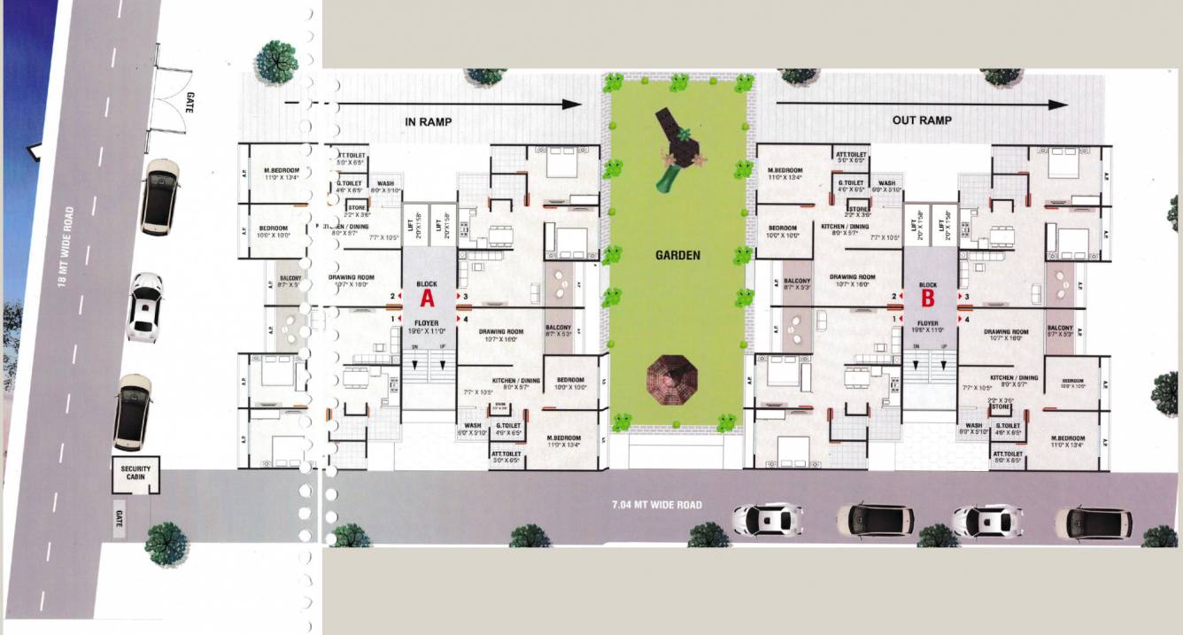  vrundavan hills A And B Typical Cluster Plan