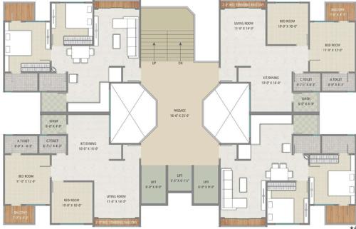 Block B+C Cluster Plan From 1st To 14th Floor kalyan-residency Block B+C Cluster Plan From 1st To 14th Floor